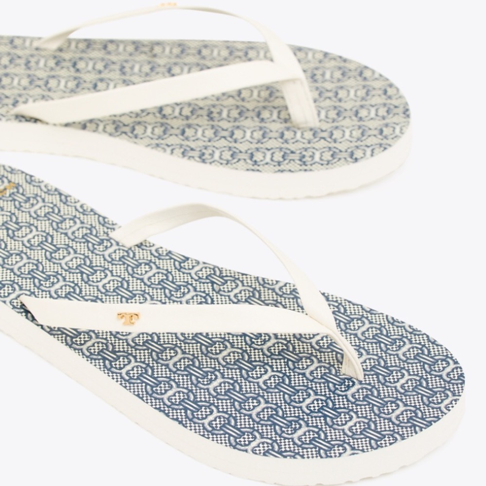 NWT Tory Burch Gemini Link Leather Flip Flop Sandals
